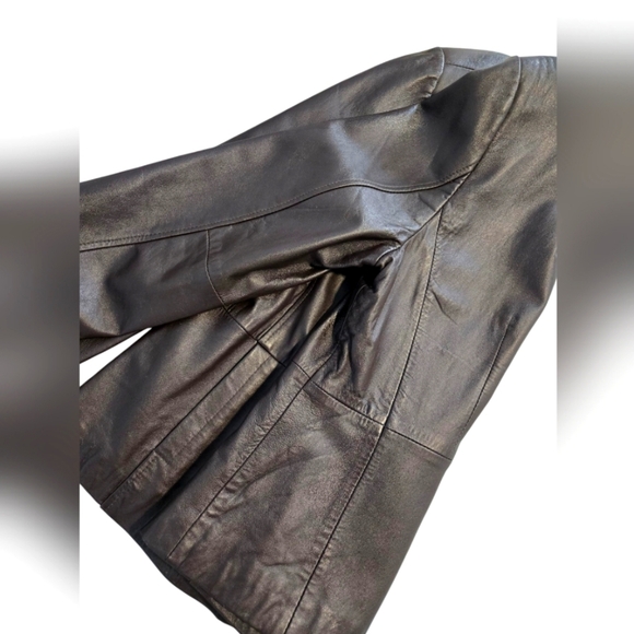 Croft & Barrow Lambskin leather mid length Brown zip front Women's Size XL - Picture 5 of 10